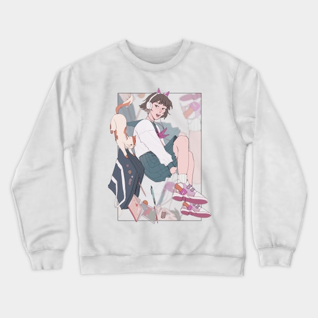 Cat on the bag Crewneck Sweatshirt by stompy